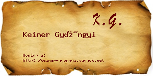 Keiner Gyöngyi névjegykártya